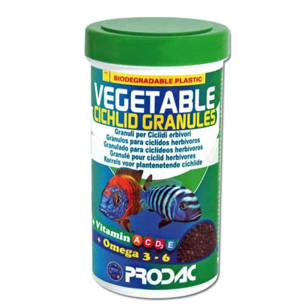 מזון צמחי לציקלידים- Vegtebale cichlid granules- PRODAC